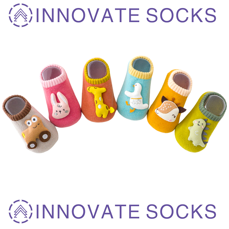 Terry Warm Baby Toddler Socks Stereo Doll Thickening Cute Cartoon Non slip Floor Socks