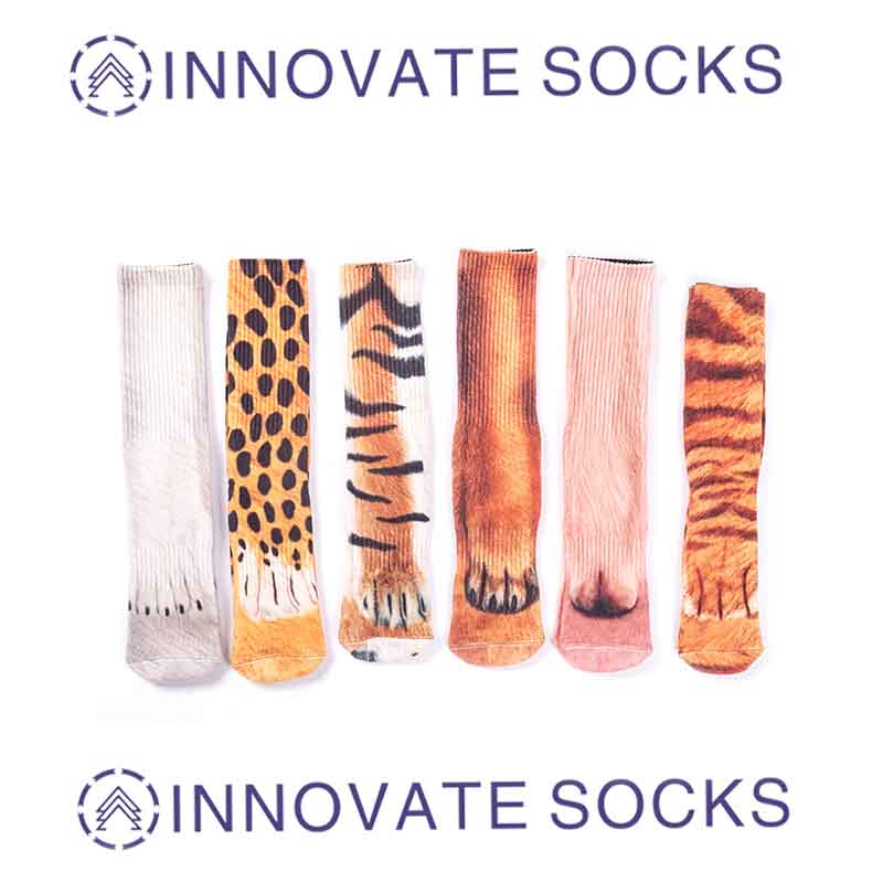 Personalizzazione Sublimation Printing 3D Animal Stampato Sox Cute Custom Tube Socks personalizzati