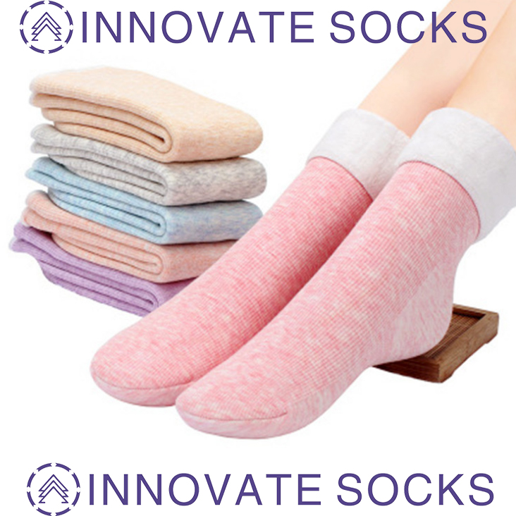 Lacrime verticali di cotone Velvet Thickening Ladies Winter Floor Socks
