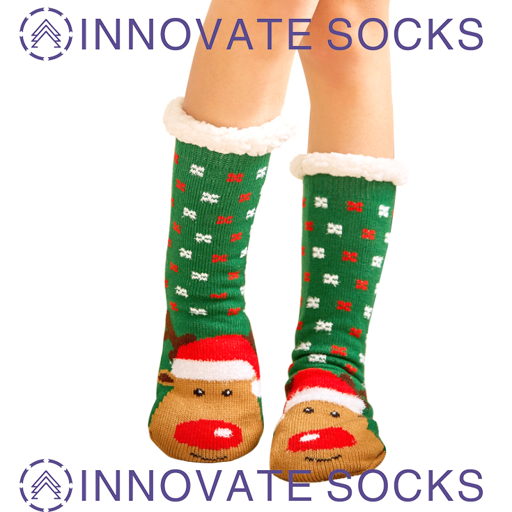 Christmas Socks Tube Thick Velvet Home Socks Floods Socks Adulti Carpet Socks